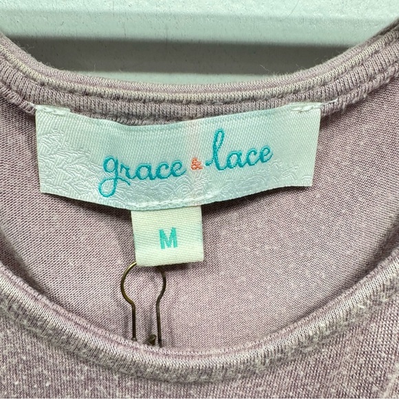 Rose Mauve Ruffle Off Shoulder Cold Shoulder Tunic Grace & Lace Vintage Look NEW - Picture 11 of 13